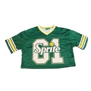 Sprite 1 Green Graphic  Crop Top women size XL